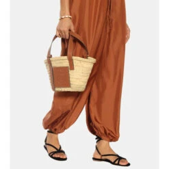 Loewe Small Leather-trimmed Basket Tote