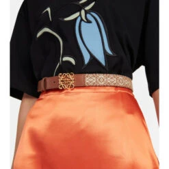 Loewe Anagram Jacquard Leather Belt