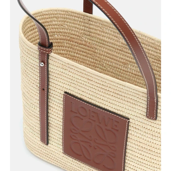 Loewe Leather-trimmed Raffia Tote - Image 2