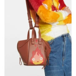Loewe X Howl's Moving Castle Calcifer Hammock Small Leather Shoulder Bag