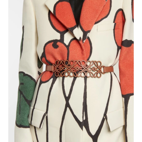 Loewe Anagram Cutout Leather Belt