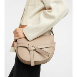 Loewe Gate Dual Small Leather And Jacquard Shoulder Bag