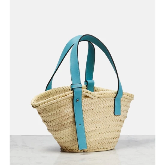 Loewe X Howl's Moving Castle Small Leather-trimmed Basket Tote - Image 2