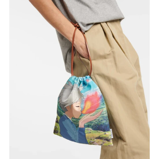 Loewe X Howl's Moving Castle Printed Canvas Drawstring Pouch