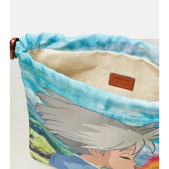 Loewe X Howl's Moving Castle Printed Canvas Drawstring Pouch - Image 2