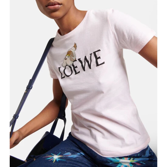 Loewe X Howl's Moving Castle Heen Logo Cotton T-shirt - Image 2