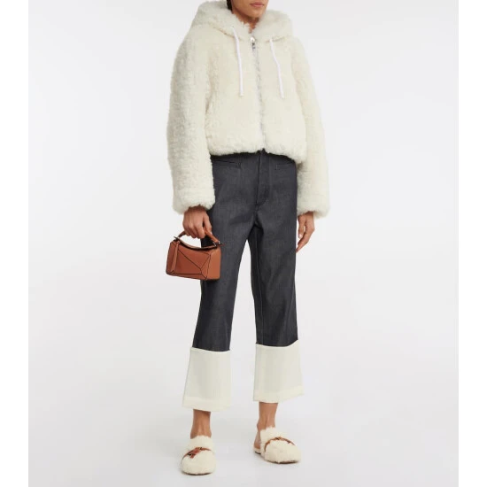 Loewe Gate Shearling Slippers