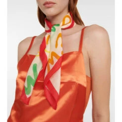 Loewe Logo Cotton And Silk Scarf