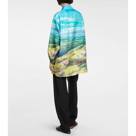 Loewe X Howl's Moving Castle Printed Oversized Silk Shirt - Image 3