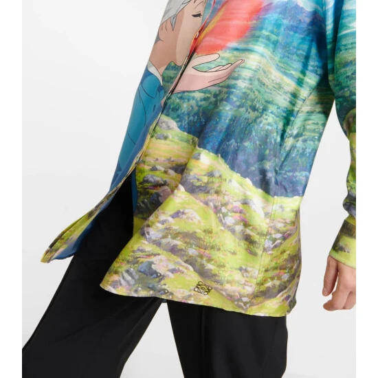Loewe X Howl's Moving Castle Printed Oversized Silk Shirt - Image 4