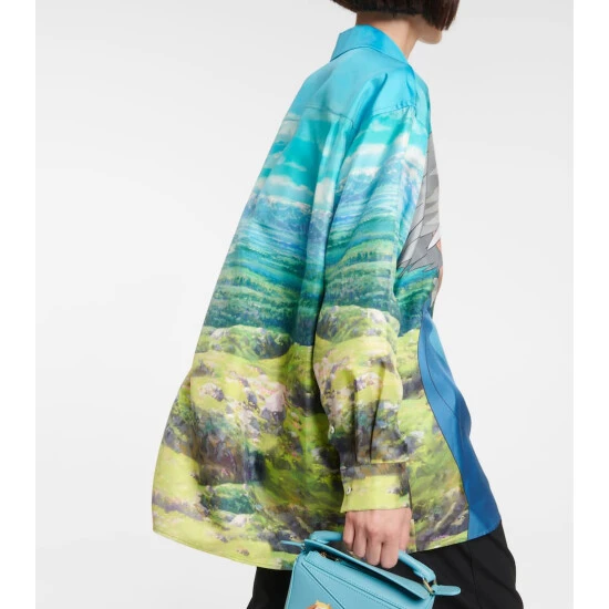 Loewe X Howl's Moving Castle Printed Oversized Silk Shirt - Image 5