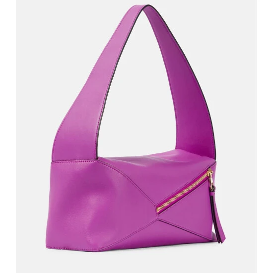 Loewe Puzzle Slouchy Leather Shoulder Bag - Image 3