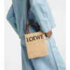 Loewe Leather-trimmed Raffia Tote Bag