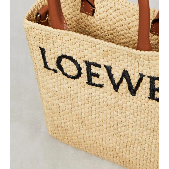 Loewe Leather-trimmed Raffia Tote Bag - Image 2