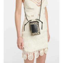 Loewe Cylinder Leather-trimmed Raffia Crossbody Bag