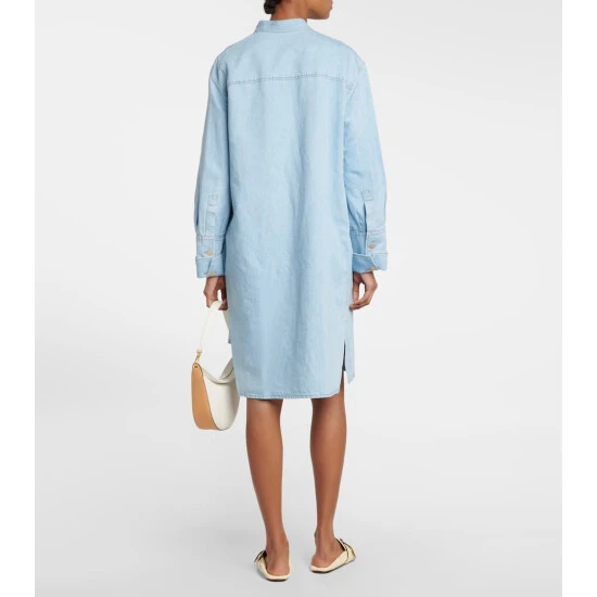 Loewe Asymmetric Denim Shirt Dress - Image 2