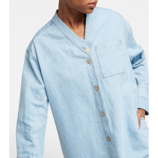 Loewe Asymmetric Denim Shirt Dress - Image 3