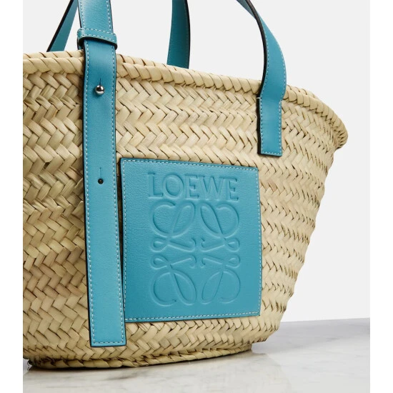 Loewe X Howl's Moving Castle Medium Leather-trimmed Basket Tote - Image 5