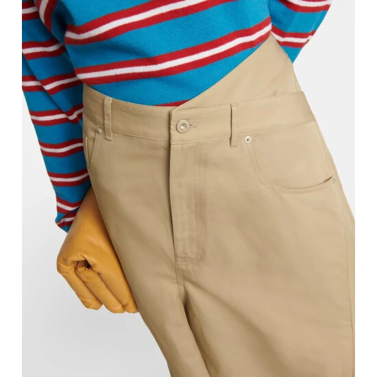 Loewe Asymmetrical Cotton And Linen Midi Skirt - Image 3