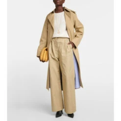 Loewe Pleated High-rise Cotton And Linen Pants