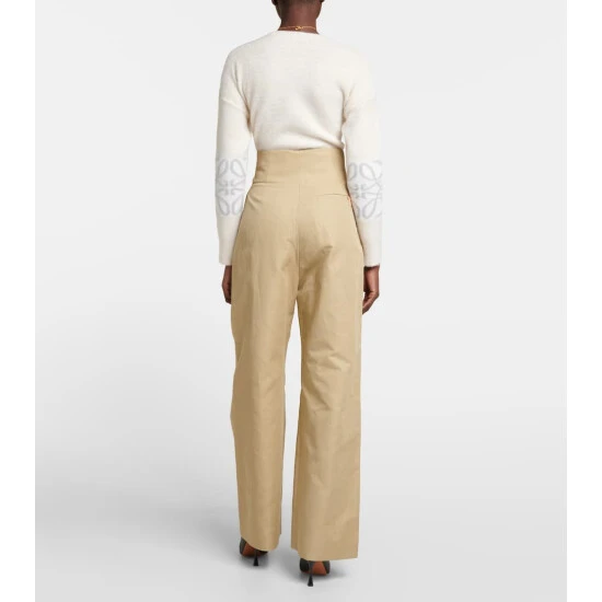 Loewe Pleated High-rise Cotton And Linen Pants - Image 2