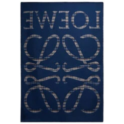 Loewe Anagram Checked Wool-blend Blanket